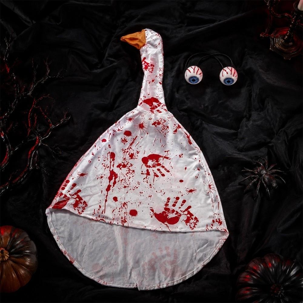 Blood Splatter Halloween Bloody Goose Costume Set Spooky Detachable Bloody Eyeball Yard Goose Statue Halloween Costume