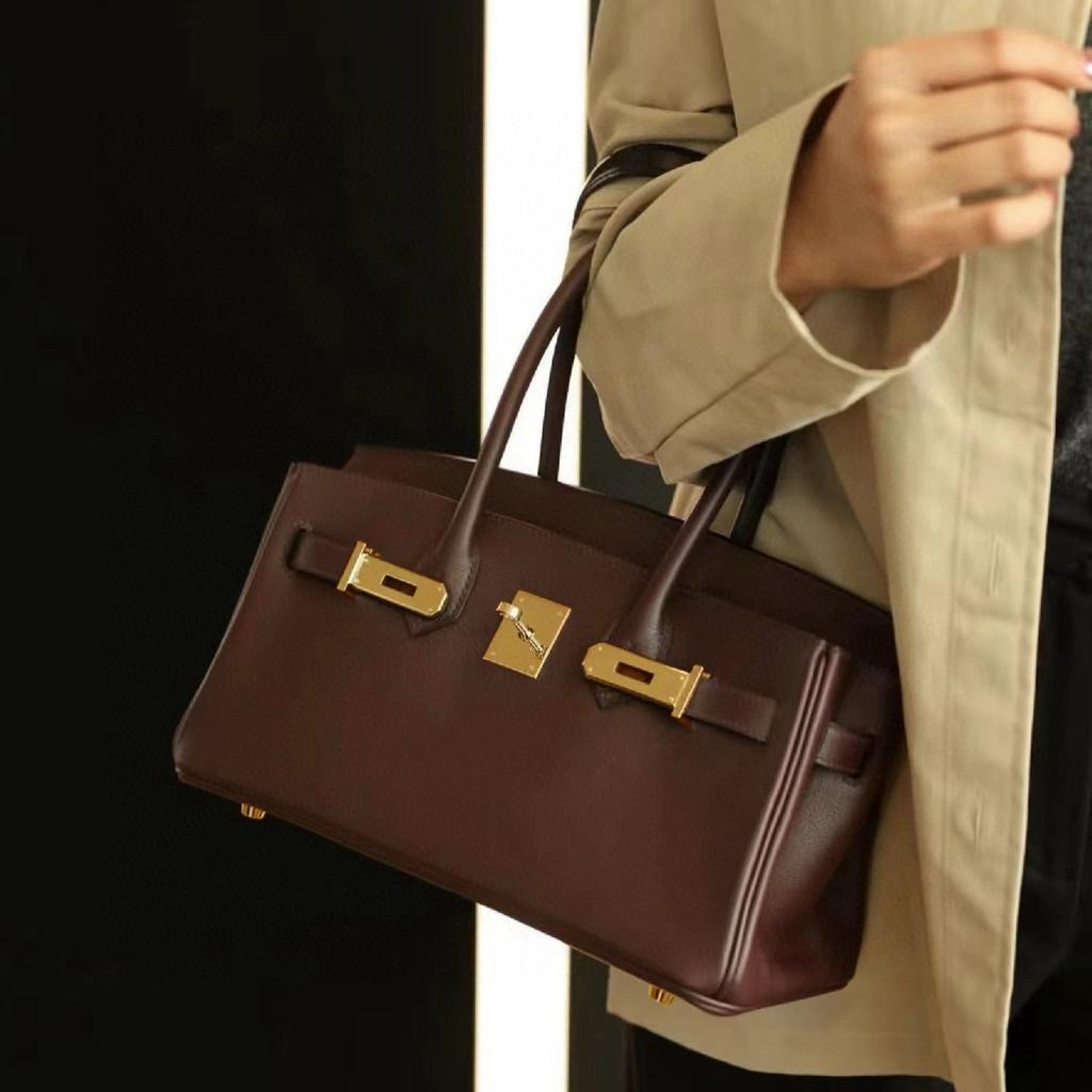 New Arrival Togo Top Layer Cowhide Waist Bag Metal Chain High-Grade Real Leather Metal Buckle Simple Shoulder Bag Women's