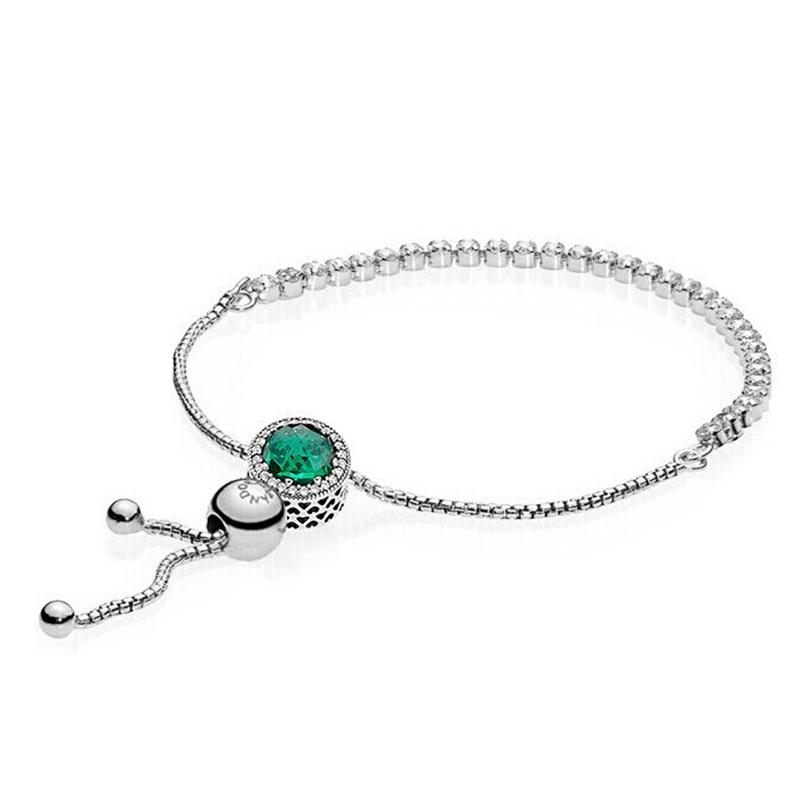 Pandora Brilliant Heart Charm 925 Silver Bracelet Women's Glacier Blue/Starry Sky Blue/Cherry Red ZT0134