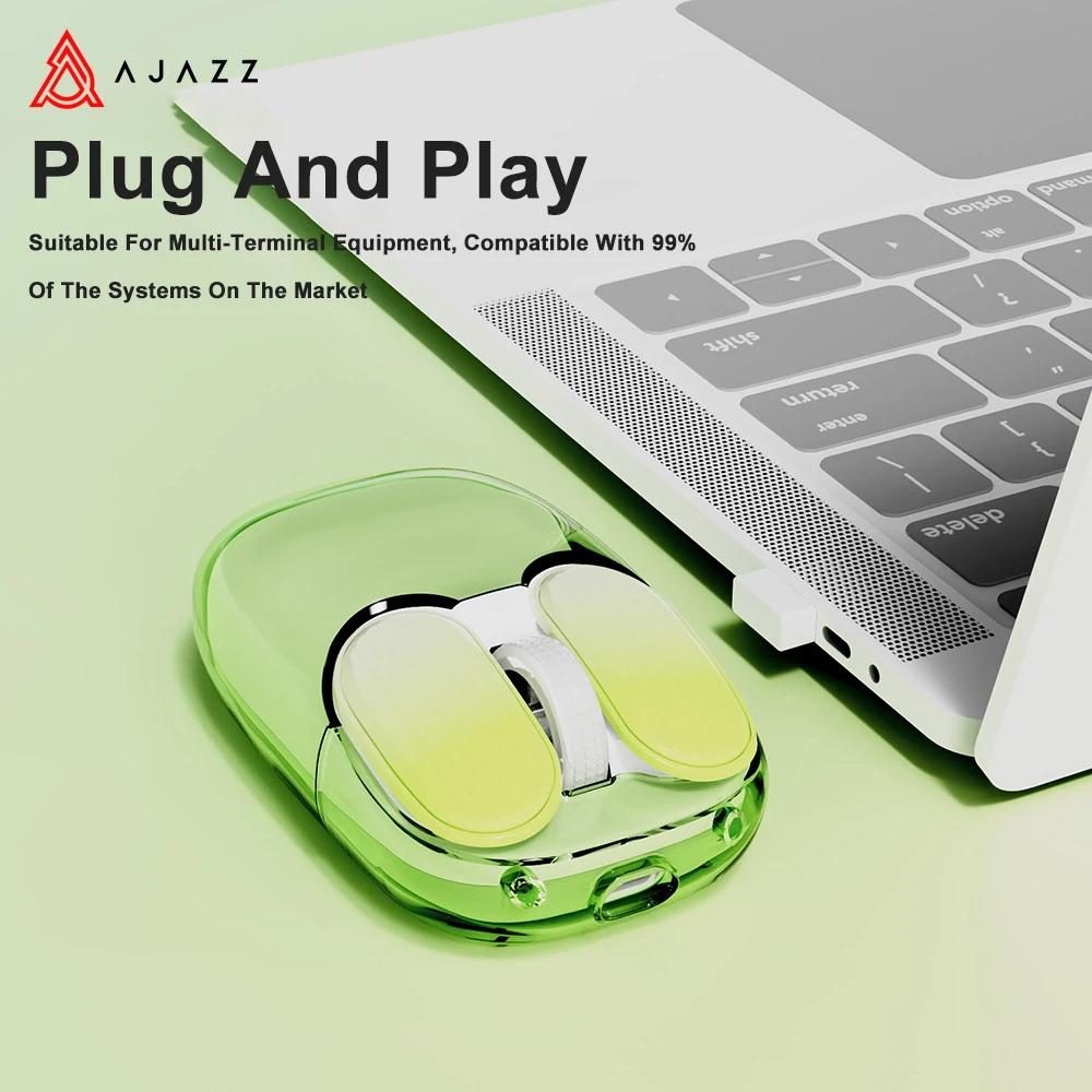 

Ajazz I069 офисная мышь беспроводная Bluetooth 2.4G ресивер RGB подсветка зелёный