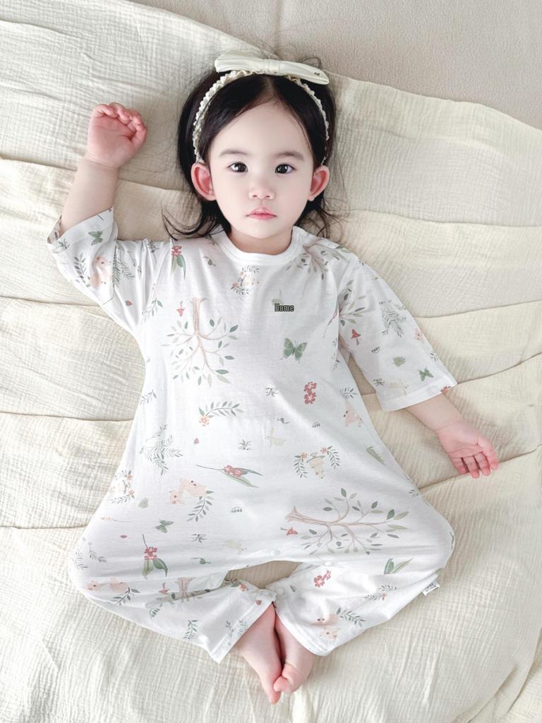 Summer Seven-Sleeve Cotton Romper for Newborns - Cute, Light Pullover