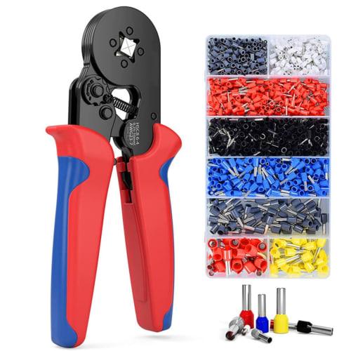 1200-Piece Adjustable Crimping Pliers Tool Set with Ferrule Crimping Tools and Insulated Closure Terminals, Ideal for Electricians, Wiring, and Electr