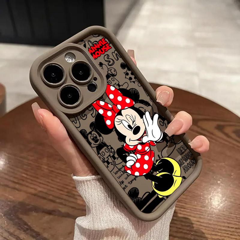 Minnie Mickey Mouse Phone Case For iPhone 17E 11 12 13 14 15 16 17 Pro Max Fundas 17 Air Plus 16e 13 Mini Silicone Cover
