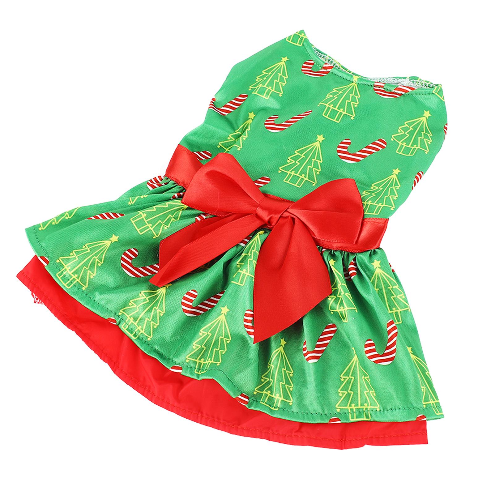 

Dog Dress Fashion Cute Christmas Tree Pattern Puppy Summer Dress for Christmas Party Daily L L