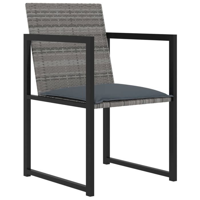 Maison Exclusive - Ensemble à manger d'extérieur 5pcs coussins résine tressée gris