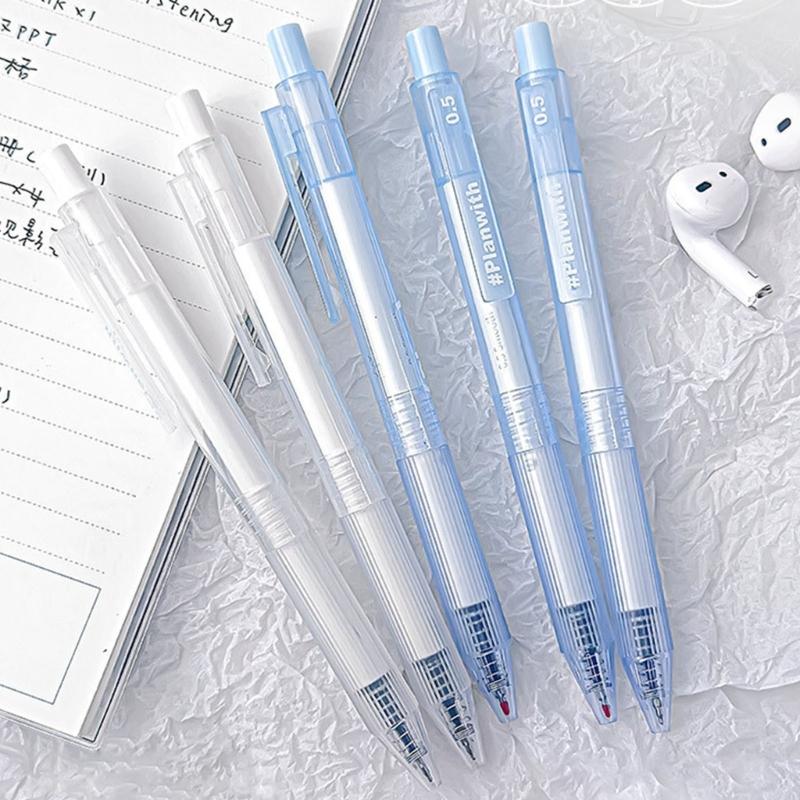 5 Stück Einziehbarer Gelstift 0,5 MM Schwarze Tinte Schnelltrocknend Ergonomischer Griff Gelstift Büro Schreibwerkzeug für Tägliche Notizen