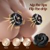 Rose Nipple Clamps BDSM Toy with 9 Vibration Modes, G-spot Clitoral Stimulation Female Adult Toy, Adjustable Nipple Vibrator  Sex Toys