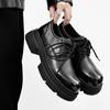 Fashion Minimalist trendy thick soled men's leather shoes Leisure and business versatile Shoes for party and office height increase