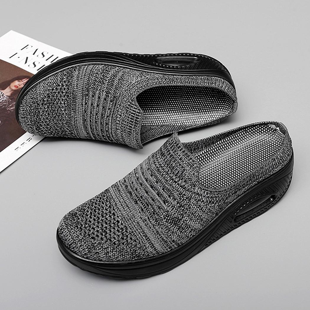 

Модные летние сандалии для женщин Новые дышащие полушлепанцы для женщин для улицы Нескользящие прогулочные платформы Повседневная плоская обувь 35-43 43 серый