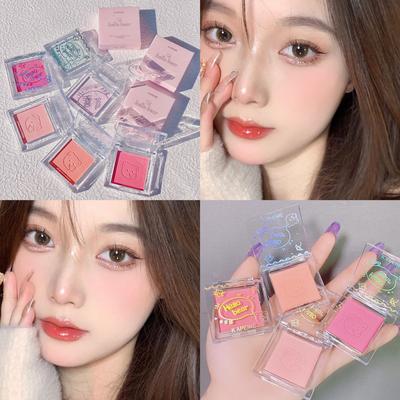 Monochrome Rouge-Palette, Wangen-Tönung, Rouge-Puder, natürliches Gesichts-Make-up, matte Pfirsich-Rouge-Kontur-Schattenpalette