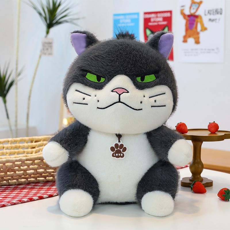 

Плюшевая игрушка кот Люцифер - Забавная подушка и подарок на день рождения для детей Small - 25cm, 0.15kg серый