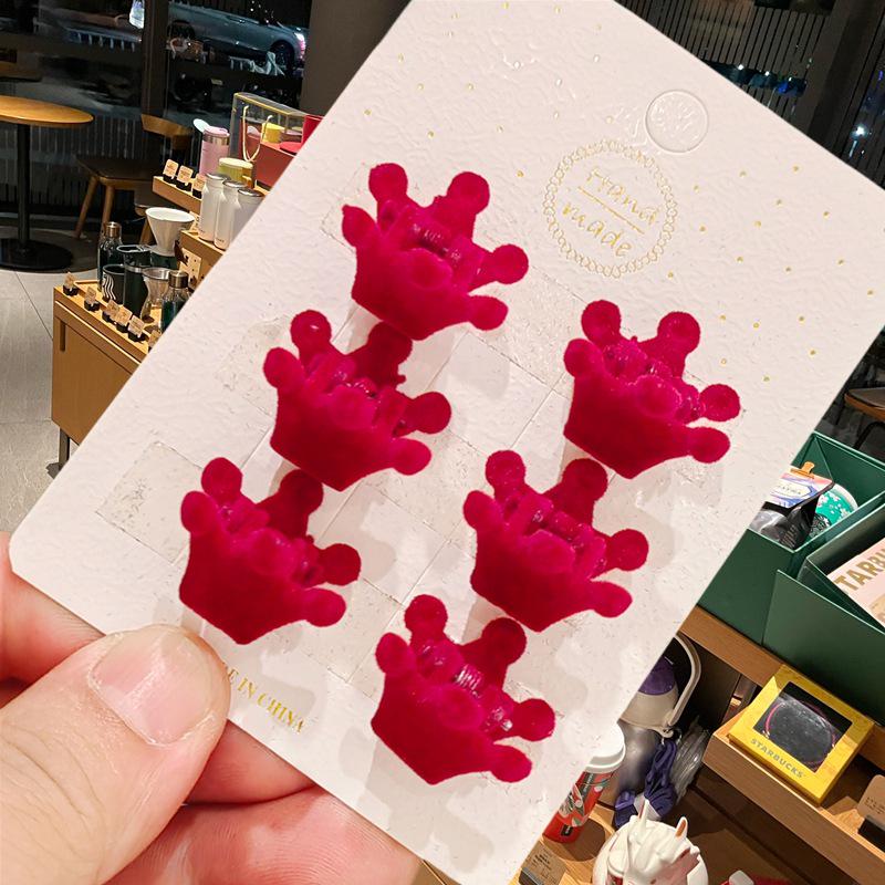 2024 Neue Herbst/Winter Beflockte Schleife Krallenklemme, Damen Haarspange für Pony