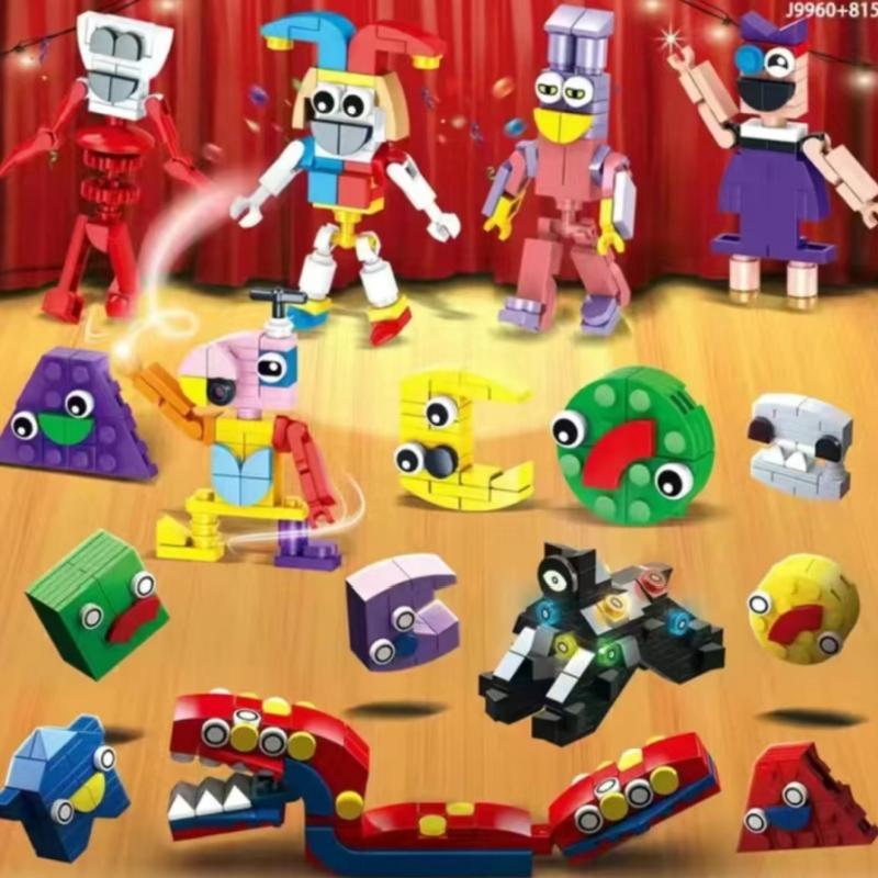 Elegant Box Hot The Amazing Digital Circus Pomni Jax Joker Rabbit Building Block Set DIY Model Toys Kids Birthday 2024 Gift