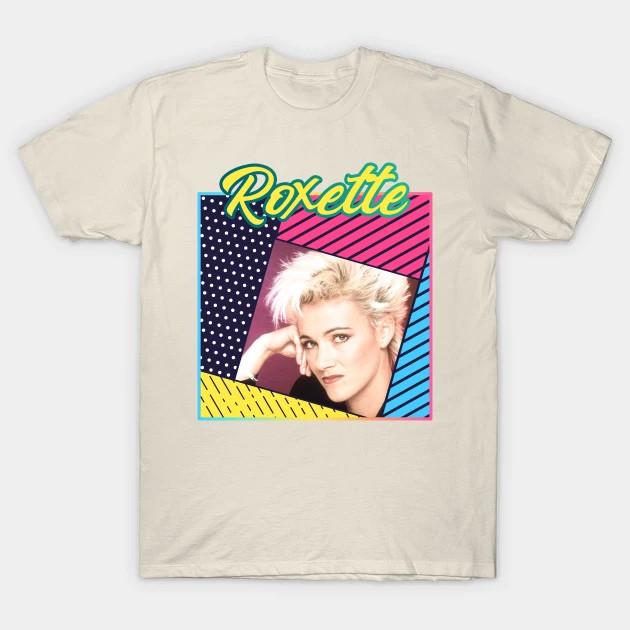 Vintage Roxette Band Short Sleeve Cotton White Full Size Unisex Shirt Unisex T-Shirt XXL