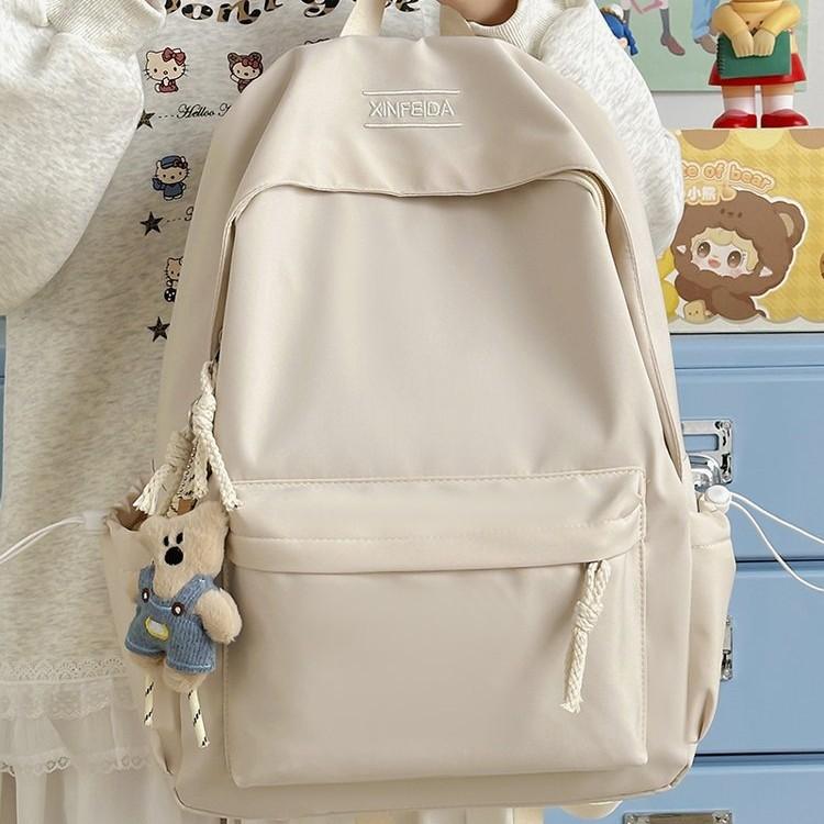 Backpack Japanese Sweet Solid Color Lightweight School Travel Bag for Middle High School College Girls Casual