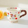 Creative cute dachshund ceramic mug couple cup water cup household coffee cup for friends birthday gift