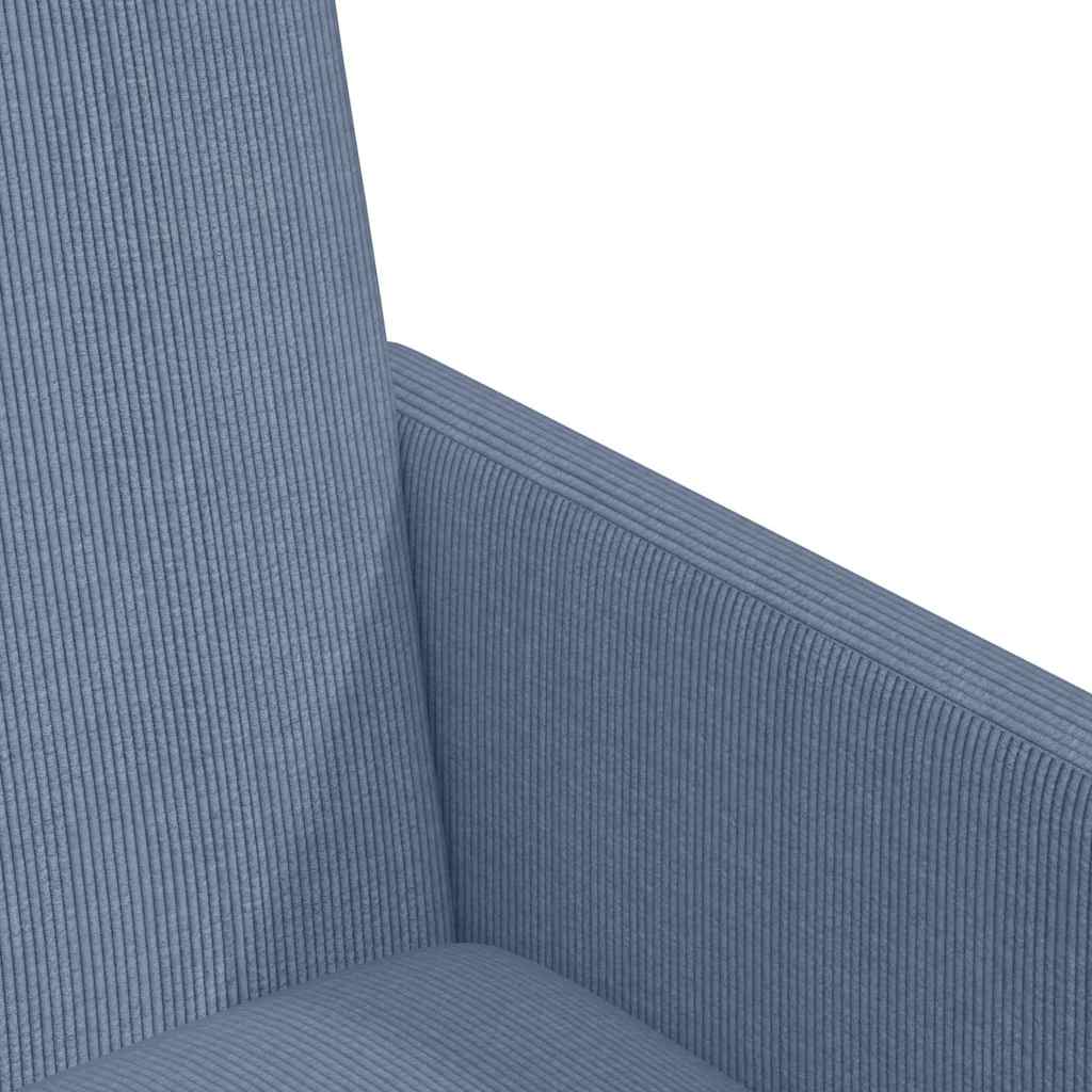Dining Chairs with Casters 2 pcs Blue 57 x 66 x 94 cm Cord Fabric