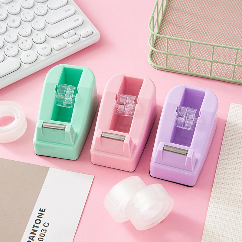 Tragbares manuelles Bandschneider-Set: Kompakter Klebebandspender in Macaron-Farbe für Büro und Verpackung