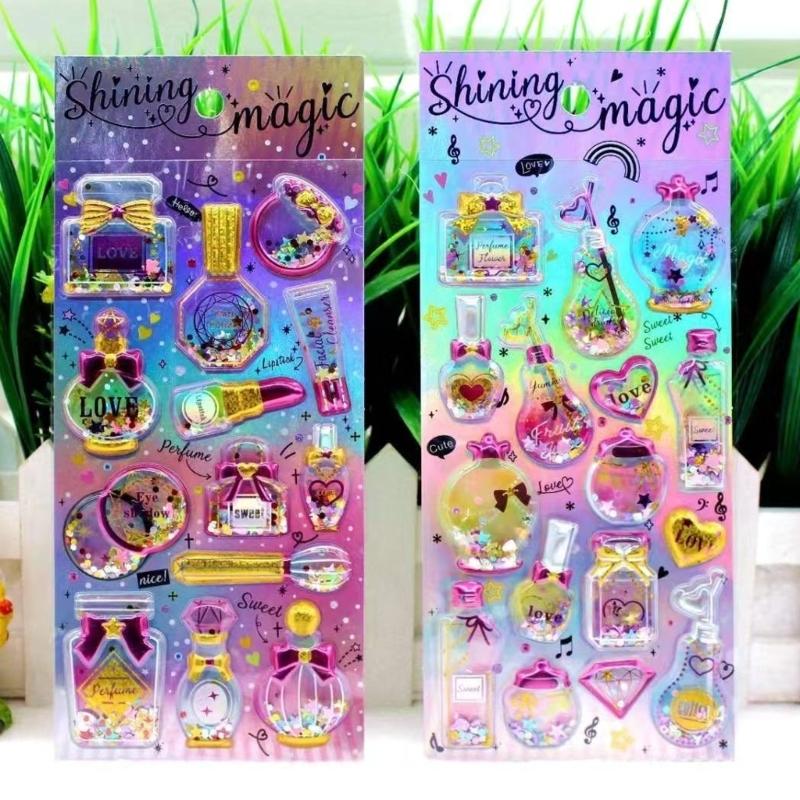 Shimmering Quick Sand Sticker Adhesive PVC Sticker for Notebook Journal Phone Cover Luggage Scrapbooking Decoraiton