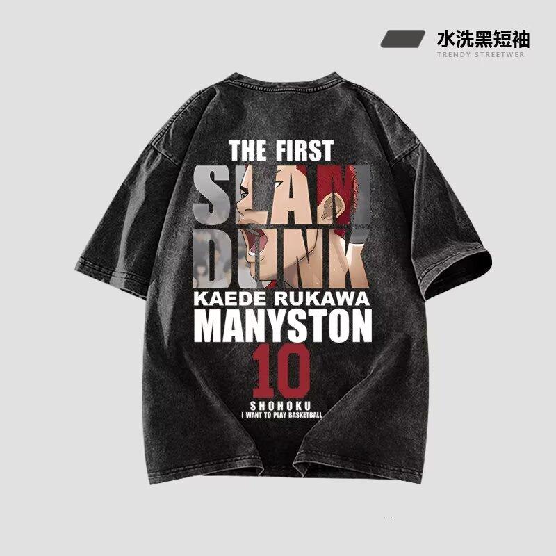 

Мужская летняя новая повседневная футболка с коротким рукавом 2025 года, мужской трендовый бренд, европейский и американский хип-хоп стиль, футболка с круглым вырезом, топ, лето 5XL серый