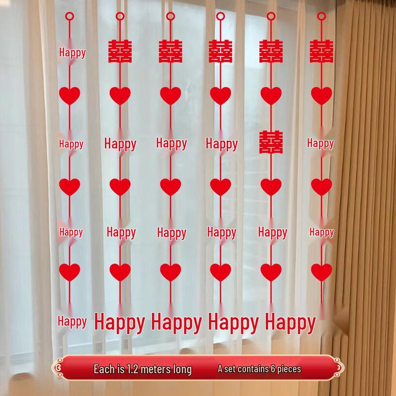 Wedding Pull Flower Curtain: Hanging Decoration for Bride & Groom's Room, Living Room, and Door. Perfect for New House or Wedding Arrangement.