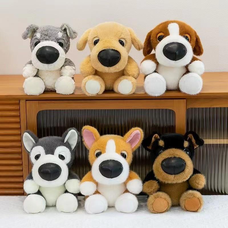 Large Head Dog Plush Toy Husky Soft Stuffed Animal For Kid Gift
