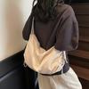 Canvas bag women's large-capacity new spring and summer casual solid color fashion shoulder messenger bag commuter tote bag