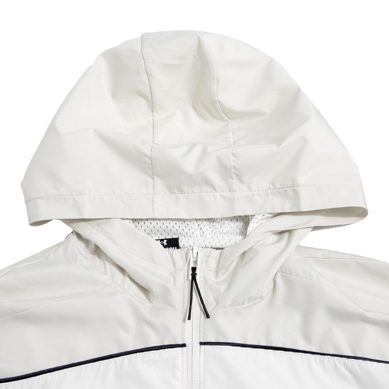 Under Armour Pjt Rock Brahma Jacket Color Block Logo Hoodie Women Jacket White 1373592-112