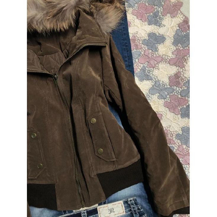 Winter American Vintage Fashion Harajuku Hooded Jacket Women Slim Brown Fur Collar Short Coat Casual Streetwear Chic Outerwear