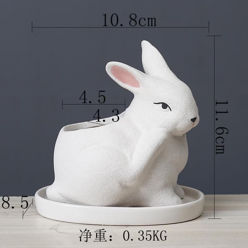 Cartoon Animal Ceramic Flower Pot Simple And Cute Succulent Flower Pot Creative Home Gardening Plant Pot plant-free