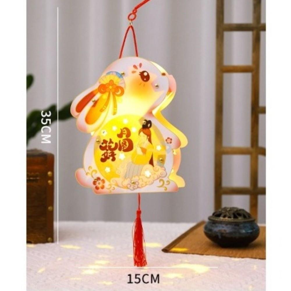 Rabbit Cartoon Lantern DIY PVC Mid-Autumn Festival Lantern Handmade Intangible Cultural Heritage Children DIY Material Kit