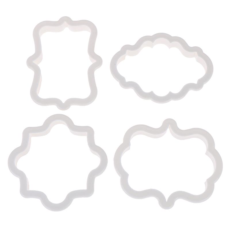 4 buc vintage placă cadru cookie cutter set plastic biscuit cutter tort instrumente