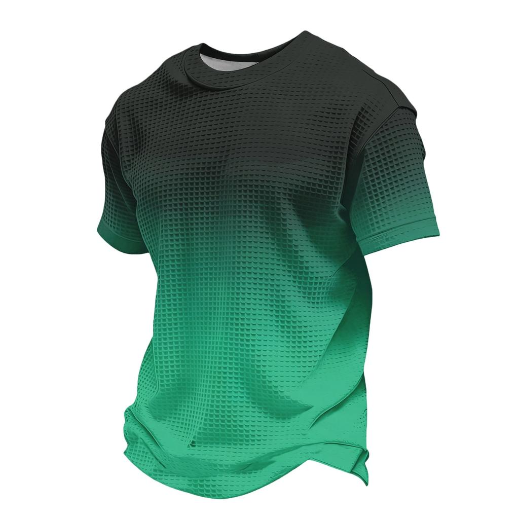 Men's Knit Short Sleeve Shirt, Summer Color Casual Tee, Comfortable Fashion Top