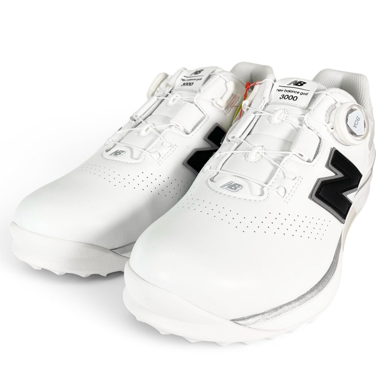 Pristine NEW BALANCE sneakers FuelCell 3000 Golf shoes white leather mens 26cm Used