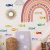40PCS Blank Wooden Fish Cutouts Sea Animal DIY Crafts Painted Fish Ornaments Handmade Unfinished Fish Hanging Ornament