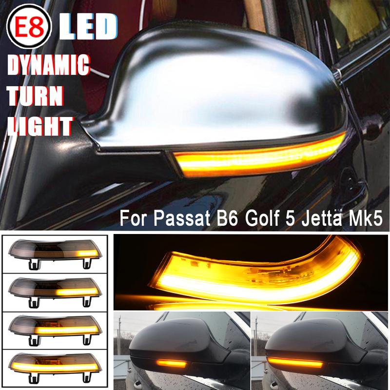 2pcs For VW GOLF 5 GTI V MK5 Jetta Passat B5.5 B6 Sharan Superb EOS Dynamic LED Turn Signal Light Side Wing Mirror Indicator
