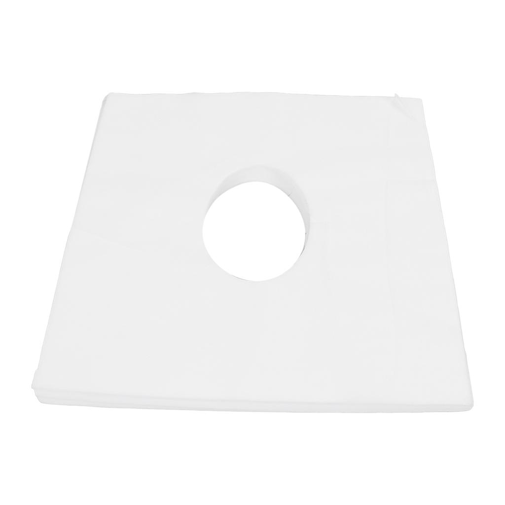 100Pcs Face Rest Cover Hole Design Good Water Absorption Breathable Disposable Headrest Cover for Beauty SalonsWhite