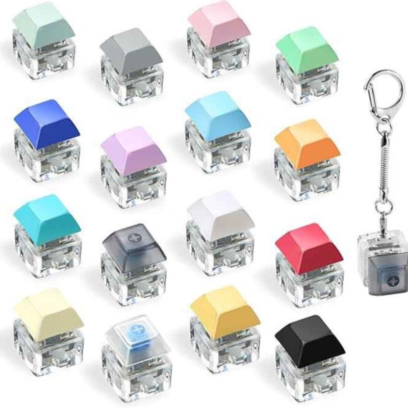 1-9 Keys Keyboard Button Keychain Fidget Toys Funny Decompression Button Keycaps Stress Relief Finger Keyboard Caps Toys Kids