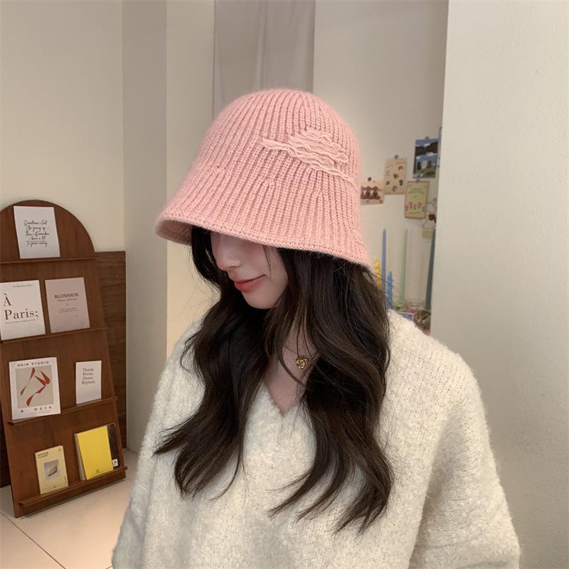 Rabbit Plush Bucket Hat Women's New Autumn and Winter Fashion Versatile Face Small Versatile Big Head Circumference Basin Hat