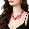 Handmade Geometric Acrylic Beaded Necklace Set With Irregular Chain Vintage Style Layered Jewelry Women