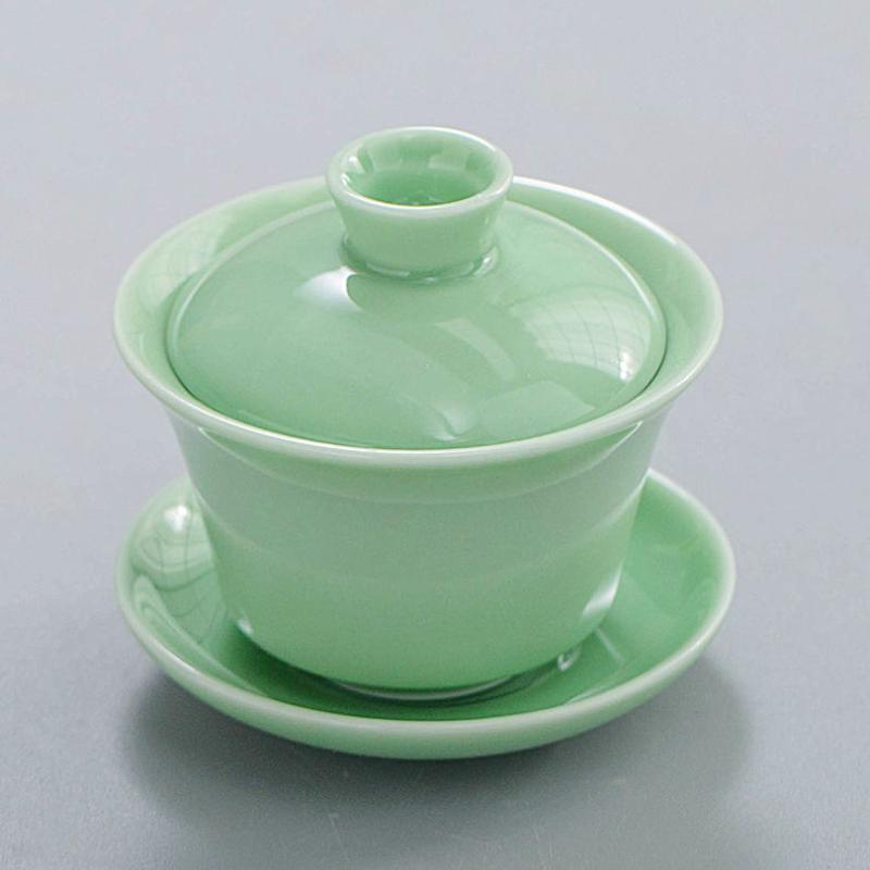 Celadon Kung Fu čajová sada, keramická miska pro domácnost, malá sada čajových šálků, jednoduché čajové umění pro kancelář, čajový obřad, kompletní sada čajových podnosů