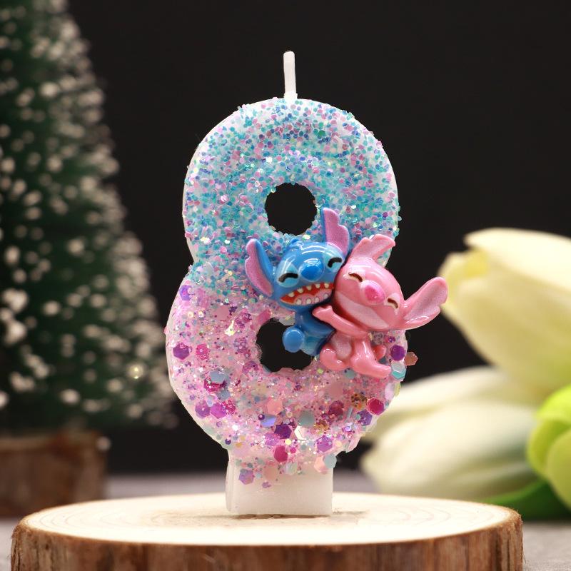 Stitching Cartoon Digital Candles Double Color Birthday Party Festival Exquisite Candle Cake