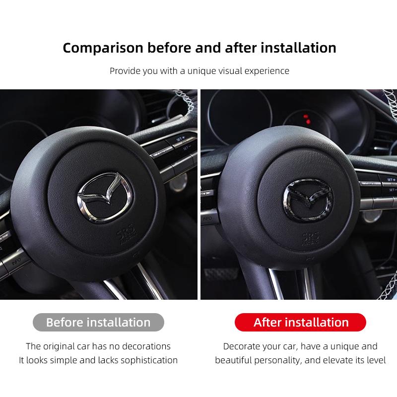 Mazdaspeed Car Steering Wheel Trim Label Sticker Auto Accessories For Mazda 2 3 6 5 Atenza CX3 CX5 MX5 CX7 Axela CX30 CX90 CX60