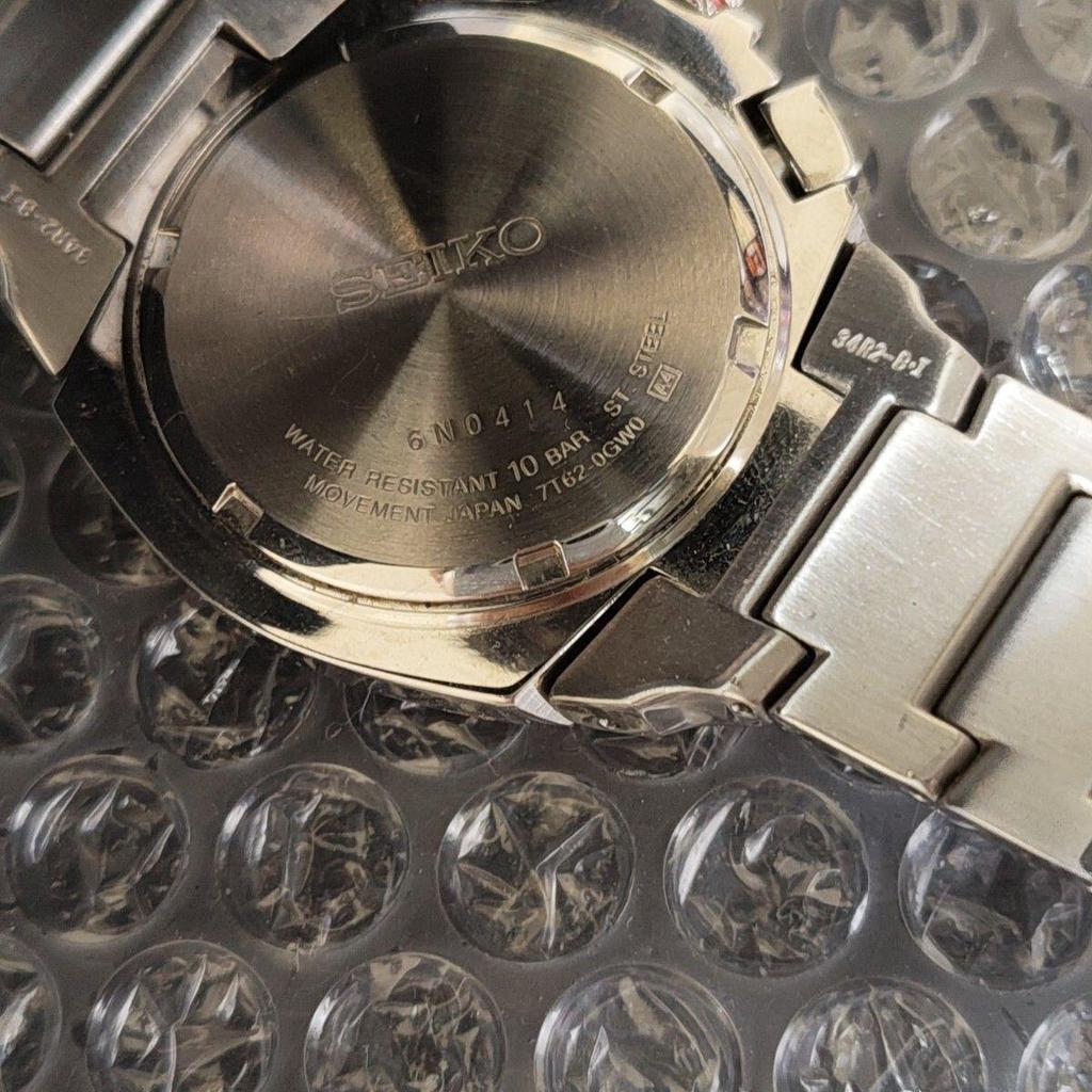 Used [Working Item] SEIKO Chronograph Watch 7T62-0GW0 Seiko Black Men's Management K26L