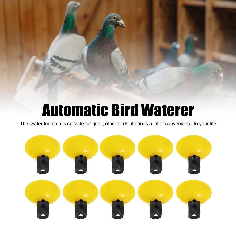 10Pcs Yellow Automatic Bird Waterer Large Capacity Bird Water Drinker Pet Bird