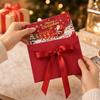 Christmas Red Envelopes with Foil Stamped Design, 6-Slot Folding Holder for and Gift Cards