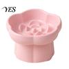Vomiting Prevention Pet Bowl Ceramic Slow Feeder Bowl, Dogs Cats Anti-Choking Eating Food Elevated Feeding for Dry & Wet with Rose Pattern