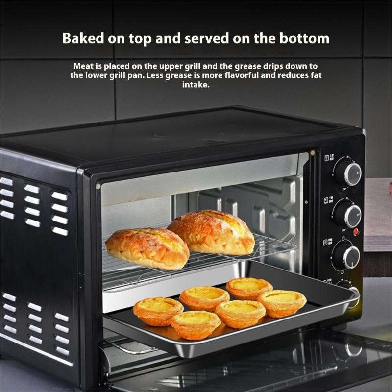 304 Roestvrij Staal Bakplaat Rechthoekig Platte Bodem Ovenbakplaat Voor Gebak En Broden Roestvrij Barbecue Schaal