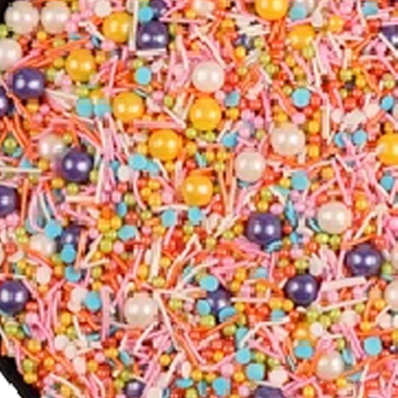 Decorações de Bolo de Pérolas de Açúcar Brancas, Douradas e Prateadas - Bolinhas Redondas para Confeitaria, Sorvete e Panificação - Pérolas de Açúcar Coloridas Mistas em Forma de Agulha.