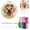 Punch Needle Kit For Beginners Cute Dog Animal Punch Needle Poke Embroidery Set Cute Cat Cross Stitch Kits Adult Craft Supplies